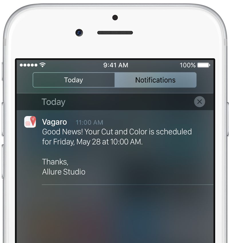 Vagaro Notifications Salon Spa Software